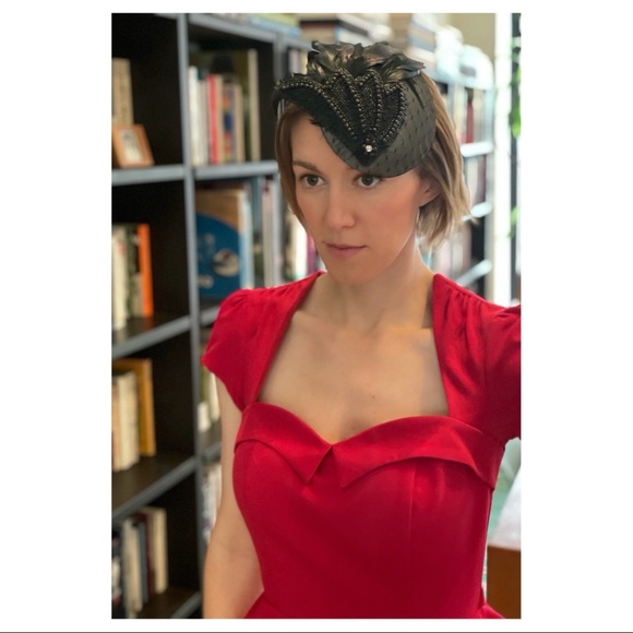 Handmade Millinery Fascinator w/ Feathers & Beads
